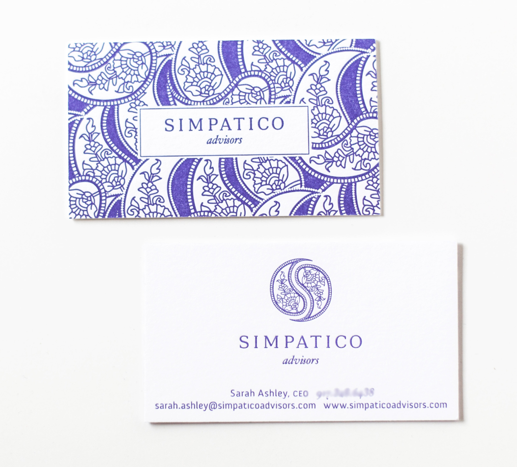 One color letterpress business cards |  identity and branding by Iwona Konarski  |   www.iwonak.com   |  #logo #branding #idenitity #design #letterpress