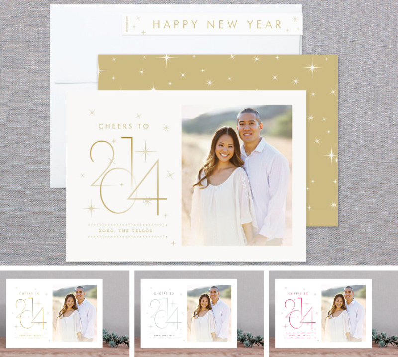 Elegant And Sparkly New Years Cards For Minted designed By Iwona K