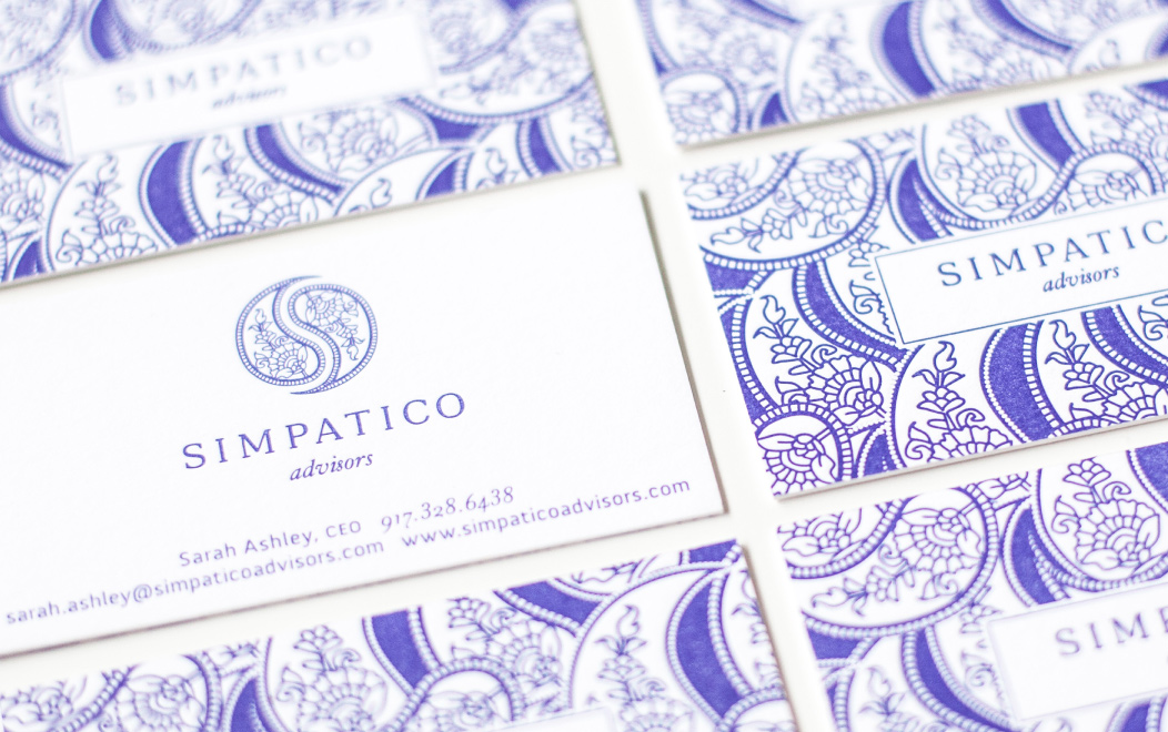 Simpatico Advisors Letterpress Business Cards