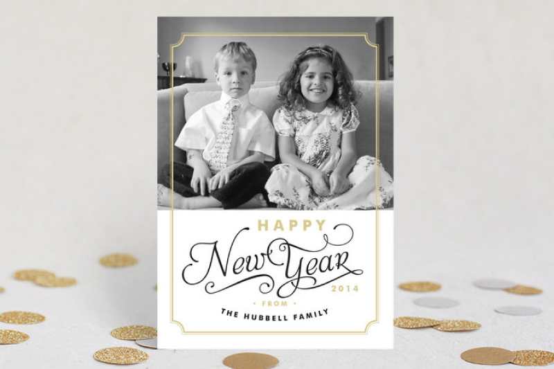 Simple Frame New Years Cards For Minted design Iwona K