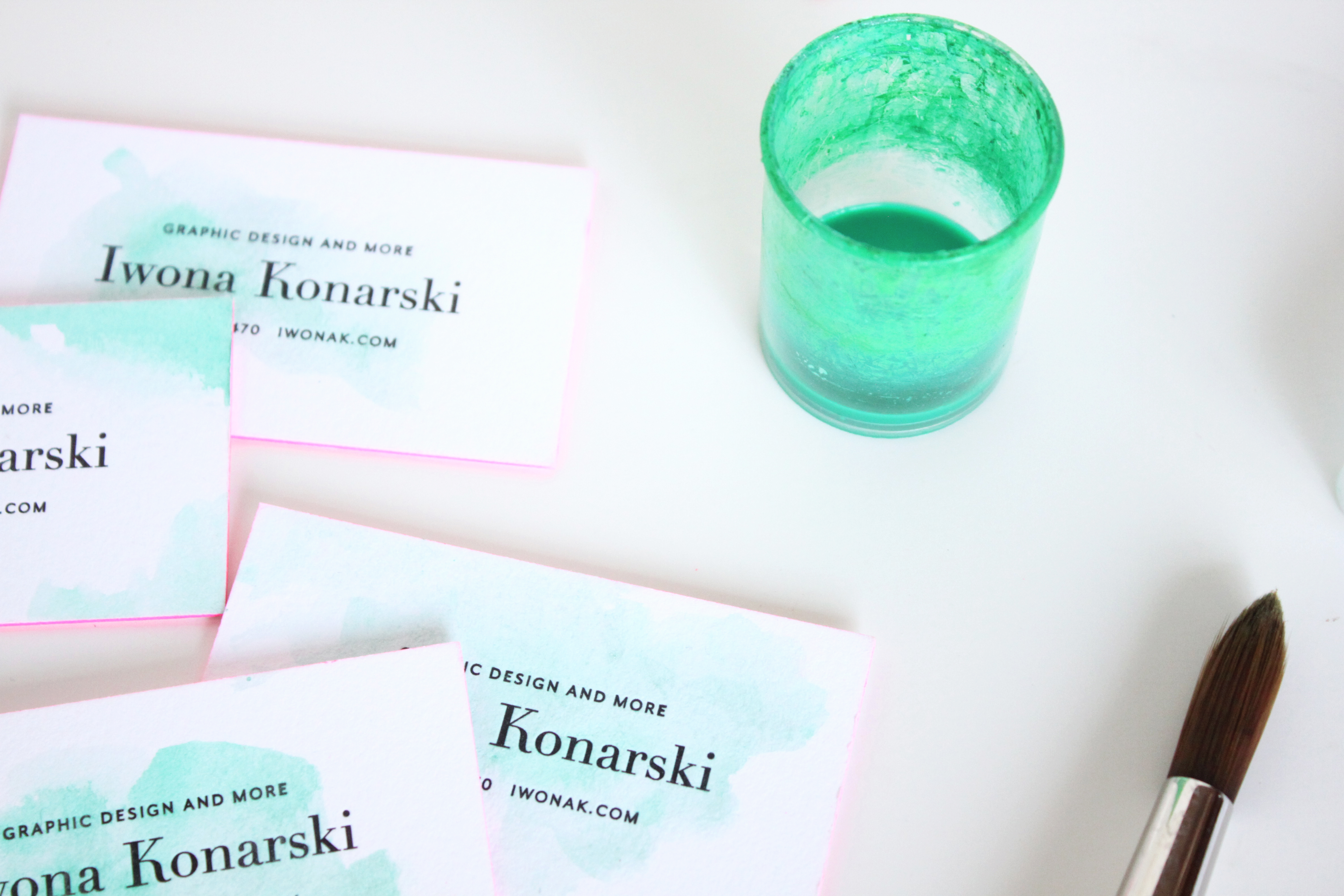 Watercolor and letterpress | business cards | Design by IwonaK.com